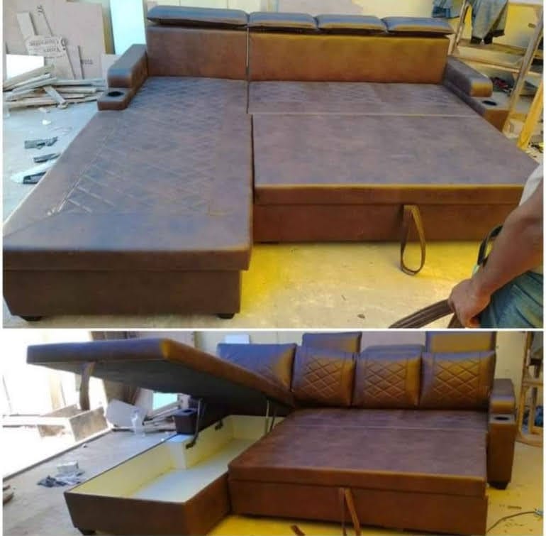 L shape sofa combed